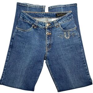 Lawman Western Rhinestone Jeans Bootcut High Rise Women's Sz 29x32 Cowgirl Rodeo